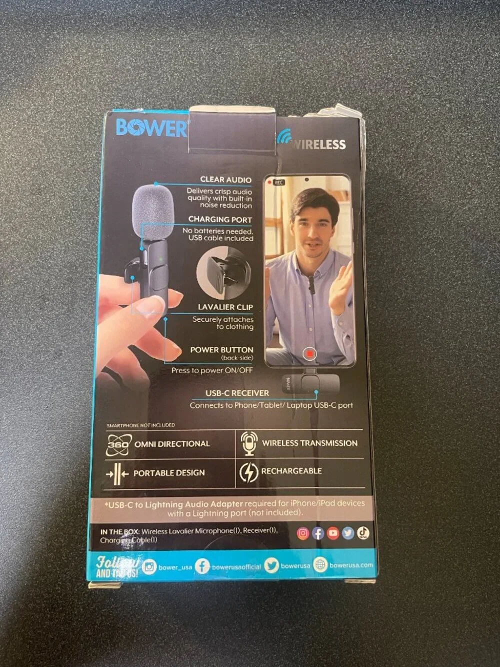 Bower Wireless Microphone for iPhone/Android - Picture 4 of 5